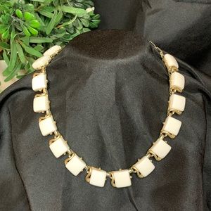 Vintage 1950’s Cora White thermoset choker style necklace